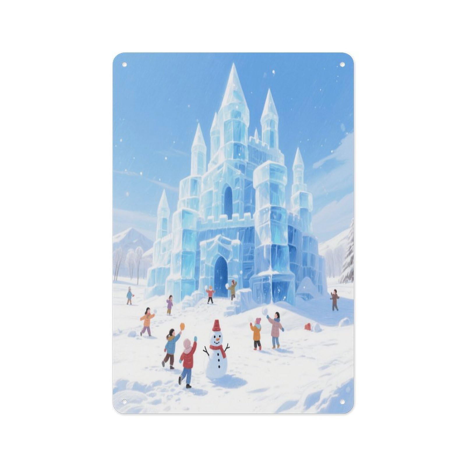 Fekiloot Style Ice Castle Wall Decor Metal Signs Tin Signs Poster