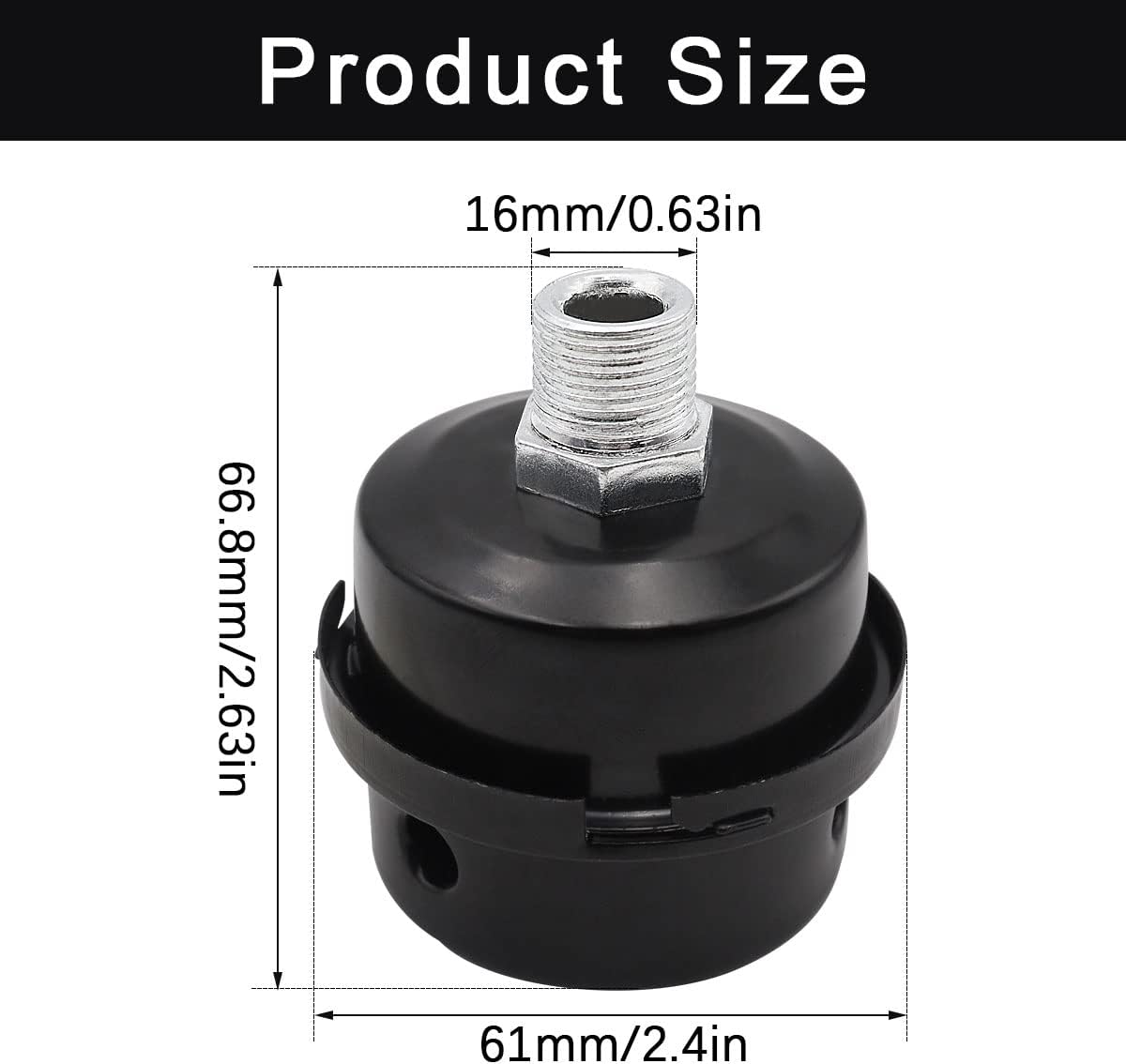 Tnuocke 2pcs 1/2" Thread Air Compressor Silencer,Air Compressor Intake Filter Sound Muffler Accessories 20mm for generators,blowers, Exhaust Ports H-067-1/2 : Automotive