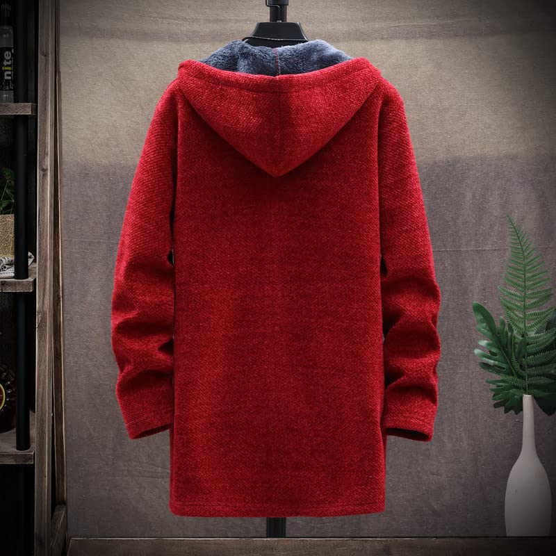 Shanghai Story Men's Hoodie Jacket Premium Chenille Hooded Coat Full Zip Fleece Sherpa Lined Winter Loose Overcoat4