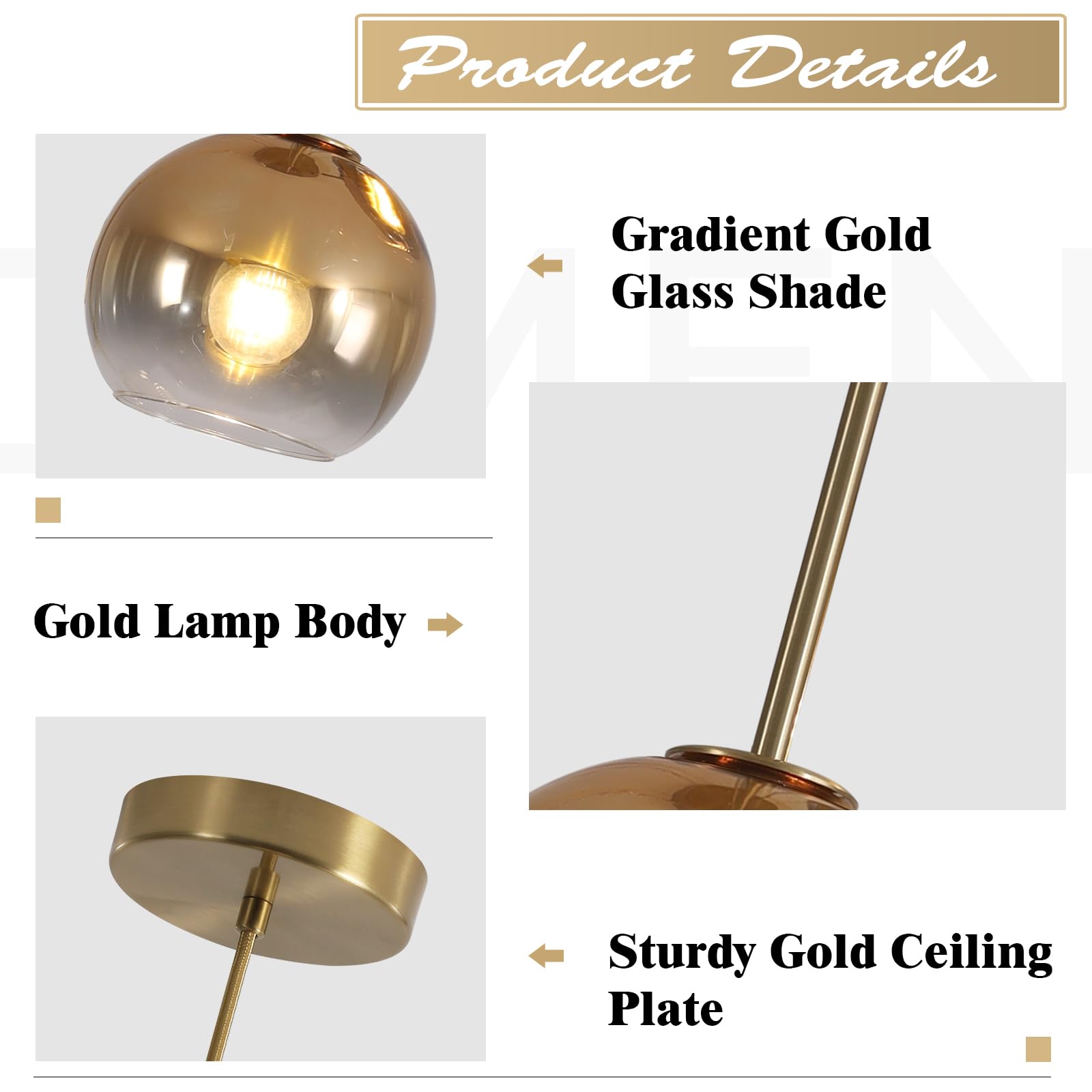 KCO Illuminazione Lampadario a Sospensione Singolo in Vetro Verde Grande con Globo Lampadario a Sospensione a Coste Nordiche per Soffitto Lampadario a Sospensione Vintage per Sala da Pranzo e Isola
