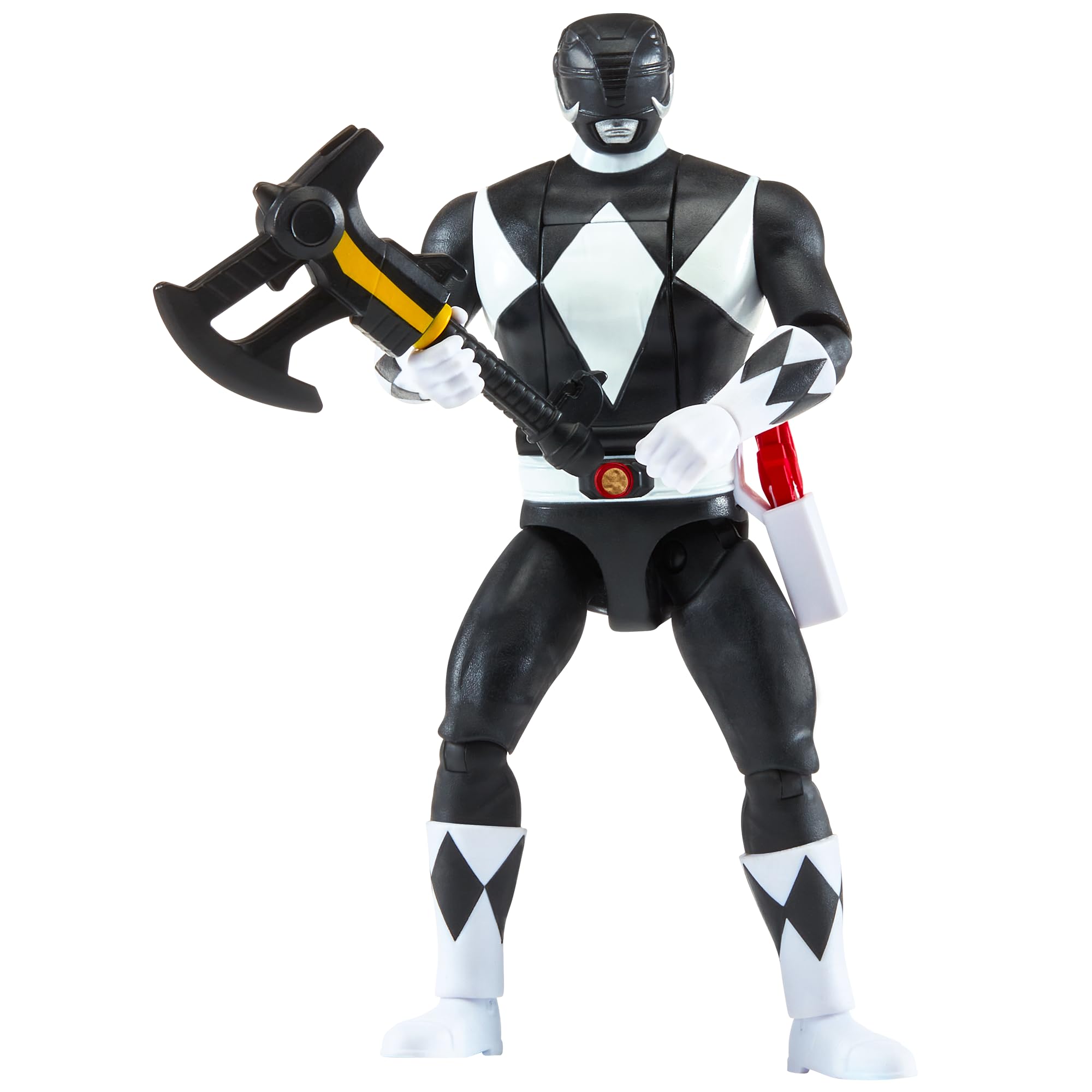 Power Rangers Adam Black Ranger Morphing Action Figure – Mighty Morphin Toy with Transform Feature, Power Axe & Lion Thunderzord Theme
