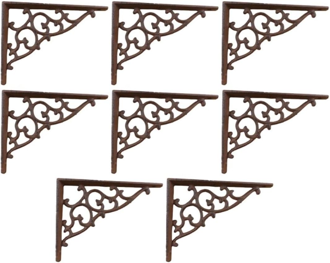 8 Antique Style Shelf Brace Wall Bracket Cast Iron Brackets Vine Garden Shed