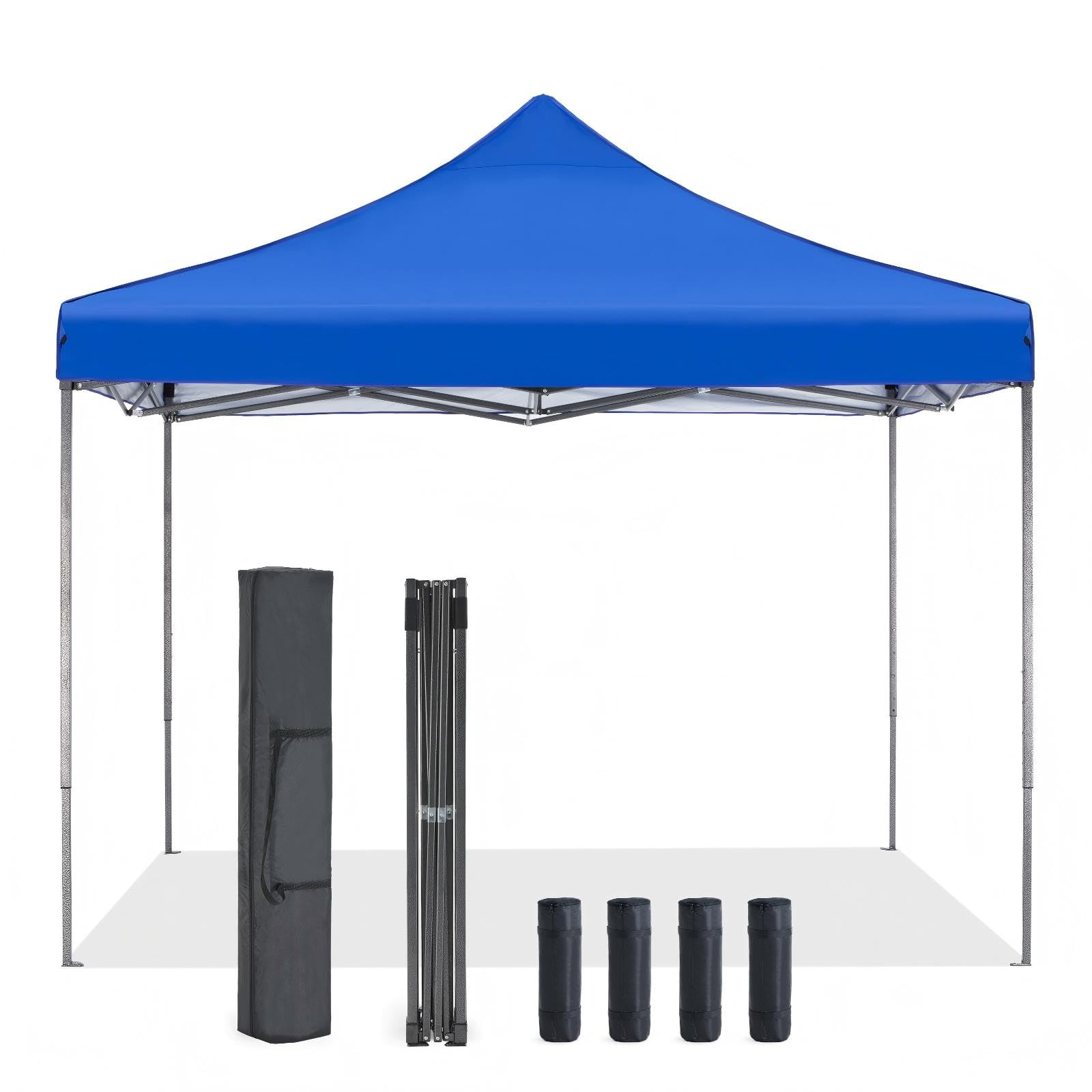 10x10 FT Pop Up Canopy, Easy Up Canopy Tent for Outdoor Patio, Backyard Parties Camping & Beach, Heavy Duty Instant Canopies with 1-Button Setup, 3 Adjustable Heights, UPF 50+ & Wheeled Bag — view 20