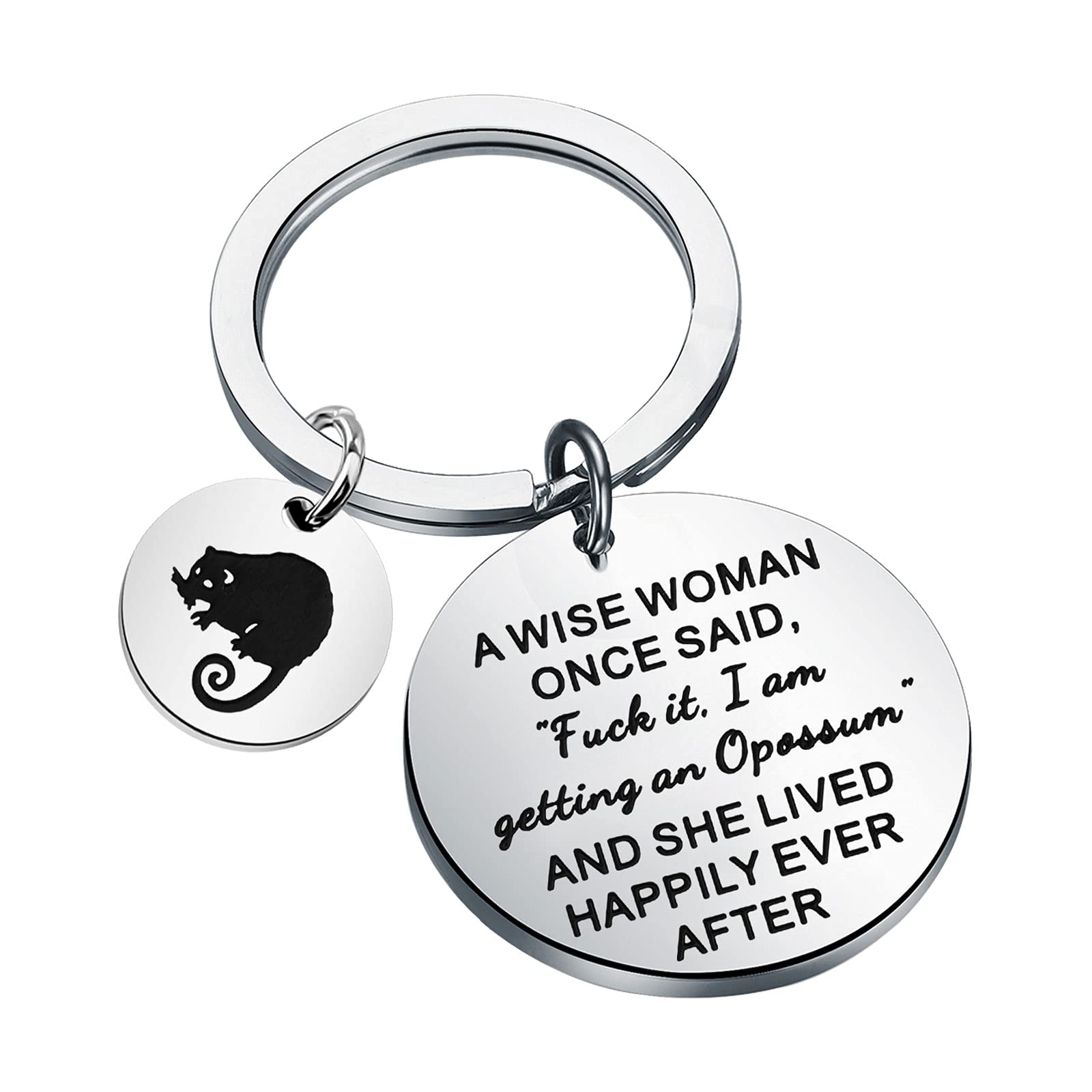 FOTAP Opossum Keychain Funny Opossum Lover Gift Opossum Owner Gift Opossum Fan Gift Possum Woman Gift Possum Jewelry