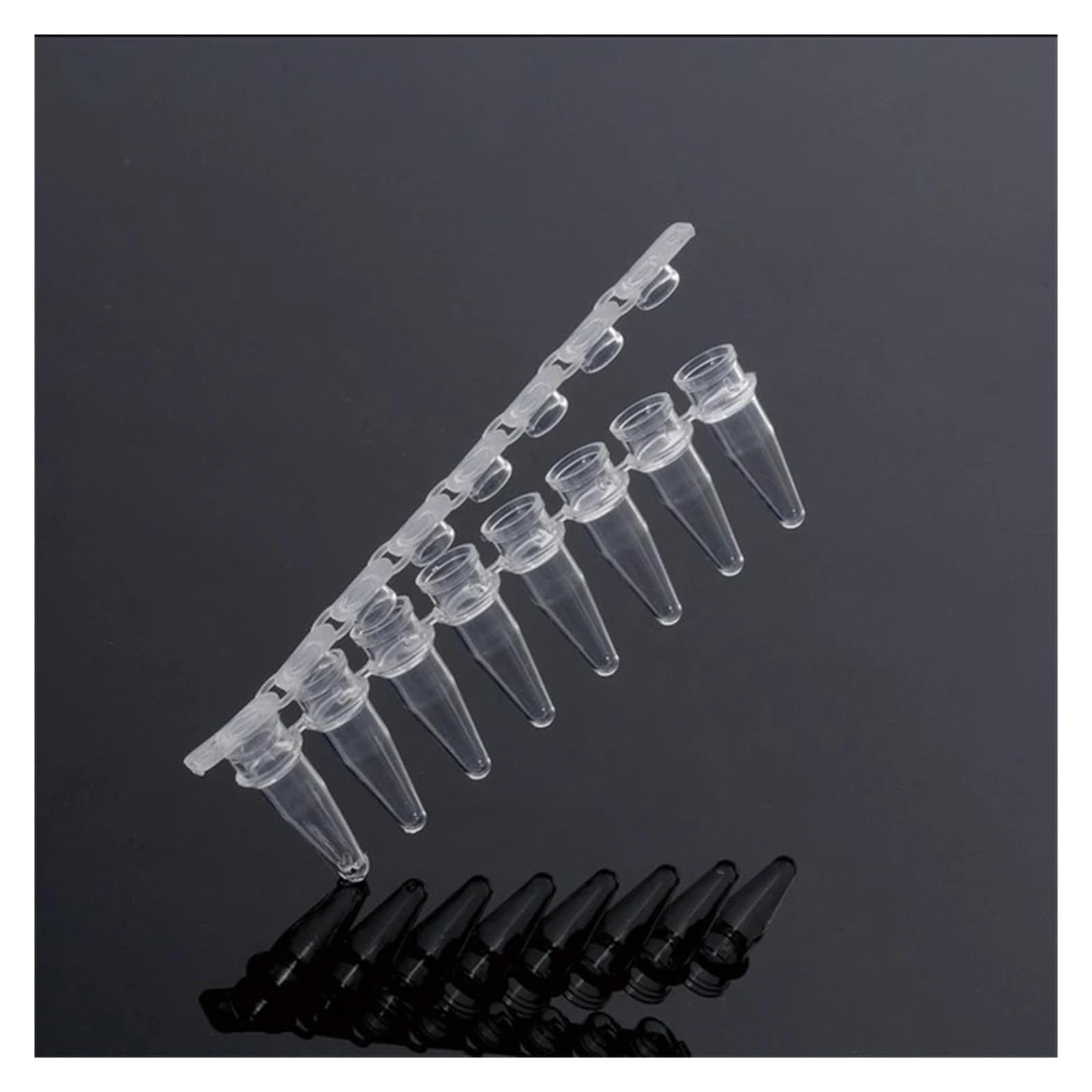 yingyingjia 0,1/0,2 Ml PCR 8 Pasków Probówek Wirówkowych Biała Plastikowa Rurka Z Pokrywką Uniwersalna Pasuje Do Urządzenia PCR 200 Szt./zestaw(0.1ml Transparent)