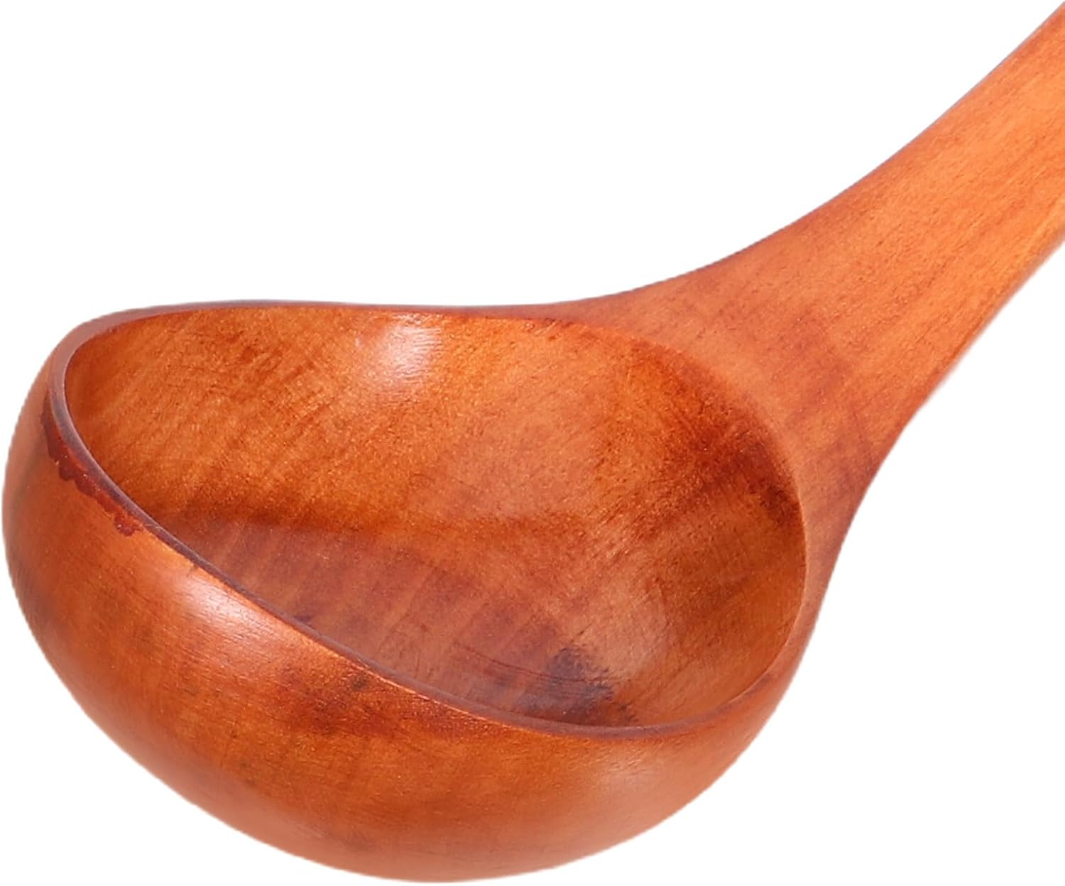 2pcs Wooden Soup Ladle with Hook, Long Handle Curved Kitchen Scoop Xmas