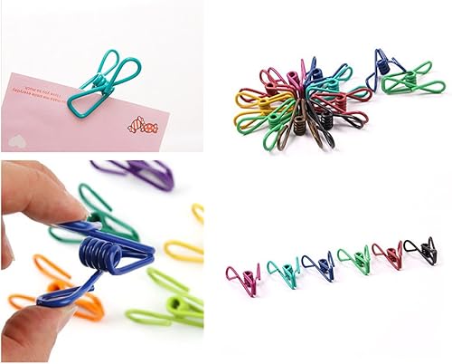 Miniatura 6 de 30 Pcs 2 Inch 10 Different Random Colors Chip Clips, PVC Coating High Elasticity Strength Clothes Pins, Food Clips and Bag Clips