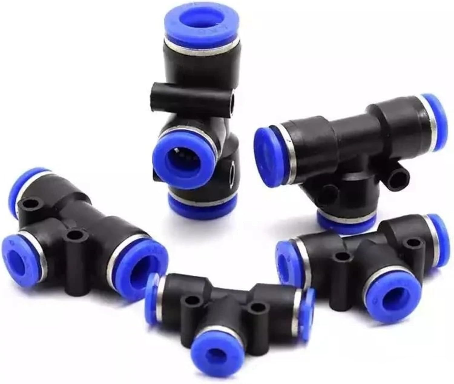 100pcs 50pcs Lot PE Pneumatic Fittings Fitting Plastic T Type 3-Way for 4mm 6mm 8mm 10mm Tee Tube Quick Connector Slip Lock (Color : PEG10-6)