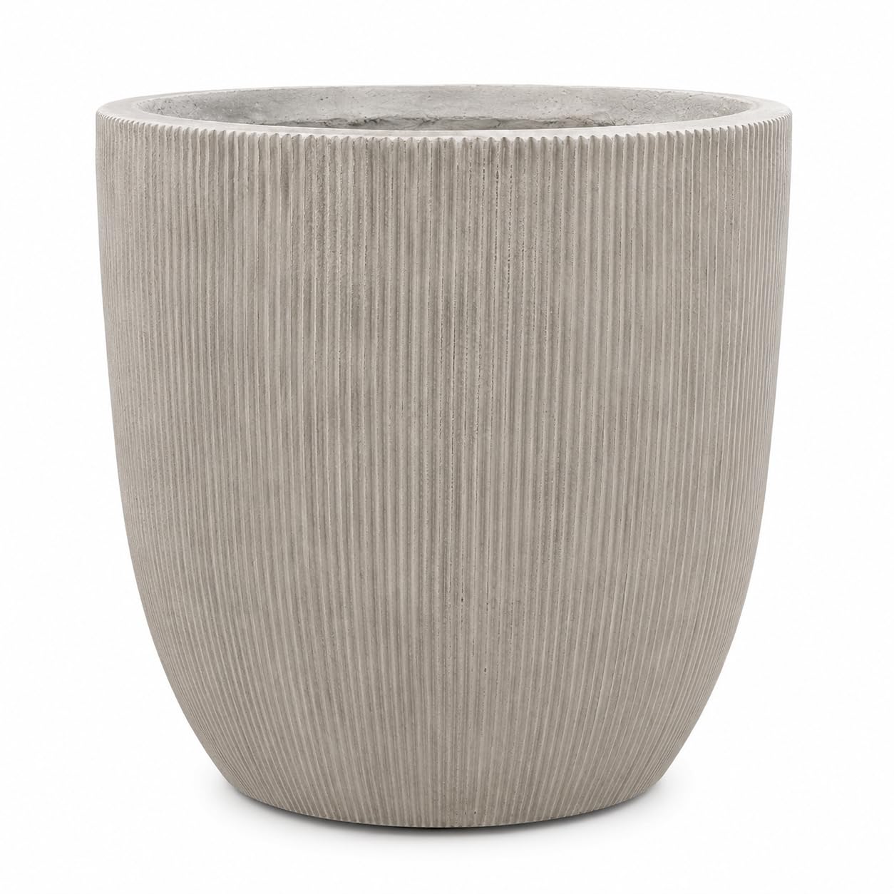 Pflanzkübel Eggpot Sand Geriffelt aus Clay Fibre – Leicht Frostfest – Moderner Blumentopf für Garten Terrasse Balkon & Innenbereich (Ø53 cm)