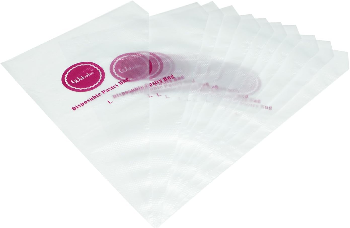 Webake 16 Inch Disposable Pastry Bag 100pcs Large Icing Piping Bags, Cake Decorating Bags Anti-Burst Cupcake Icing Bags for All Size Tips Couplers