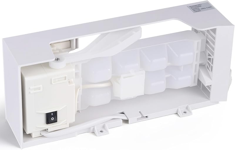 Upgraded Ice Maker Assembly W11700250 W11359448 W11546935 W11633658, Compatible with Whirlpool Kenmore Amana Maytag Replaces AP7019172 - Set Water Supply to 110ml to Avoid Ice Clumping White