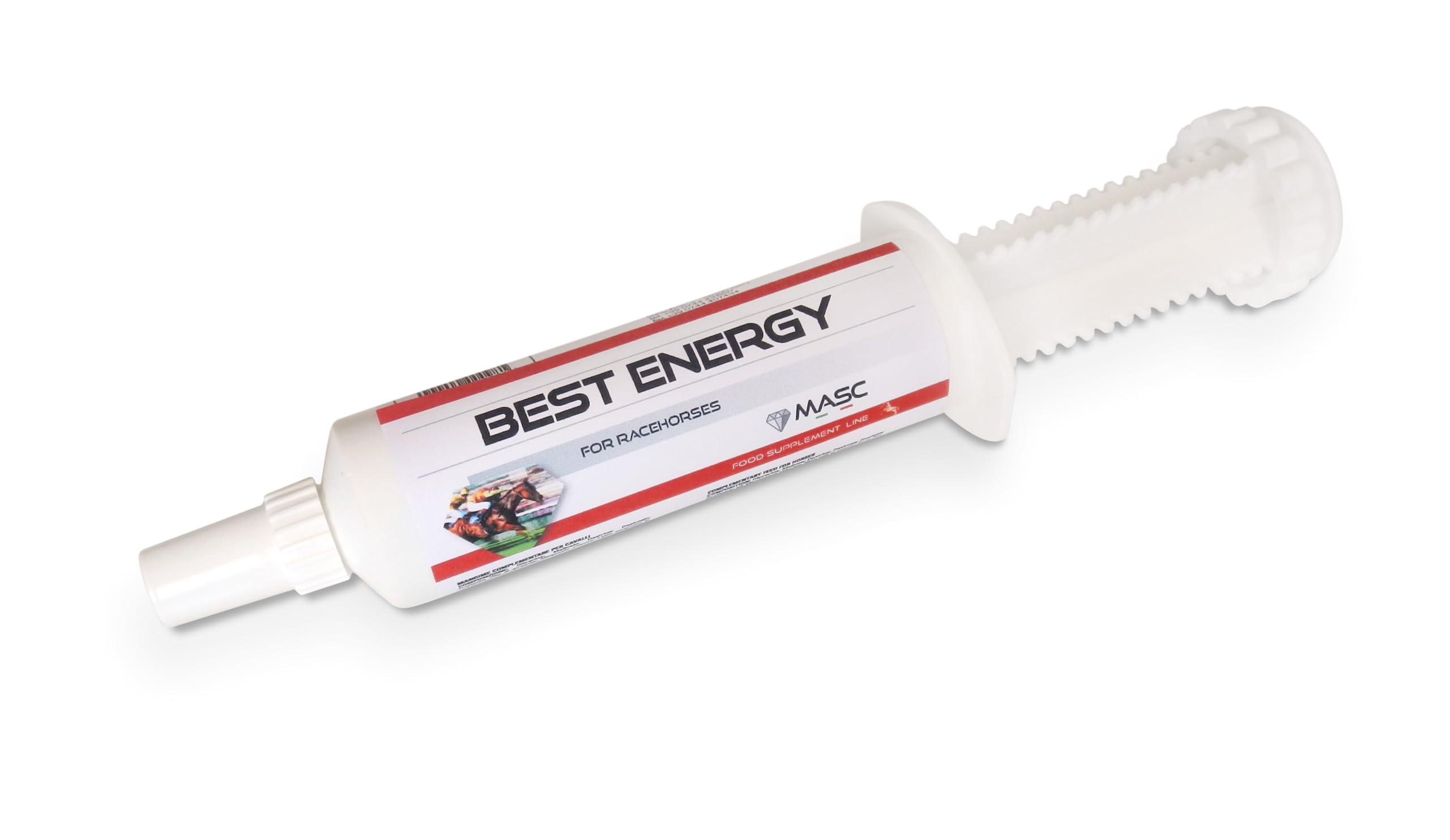 MASC Best Energy, Pasta Orale per Cavalli da Corsa, Siringa a Doppia Erogazione