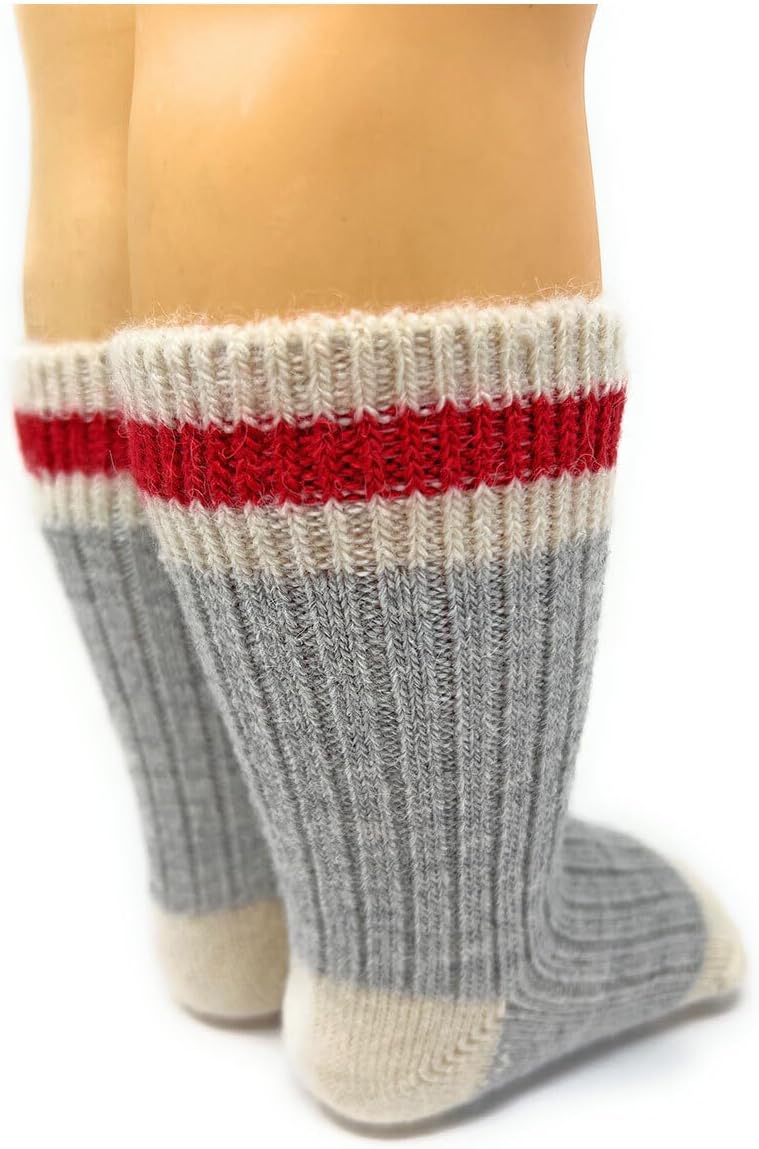 WARRIOR ALPACA SOCKS - Red Stripe Throwback Socks For Infants and Children - Image 5