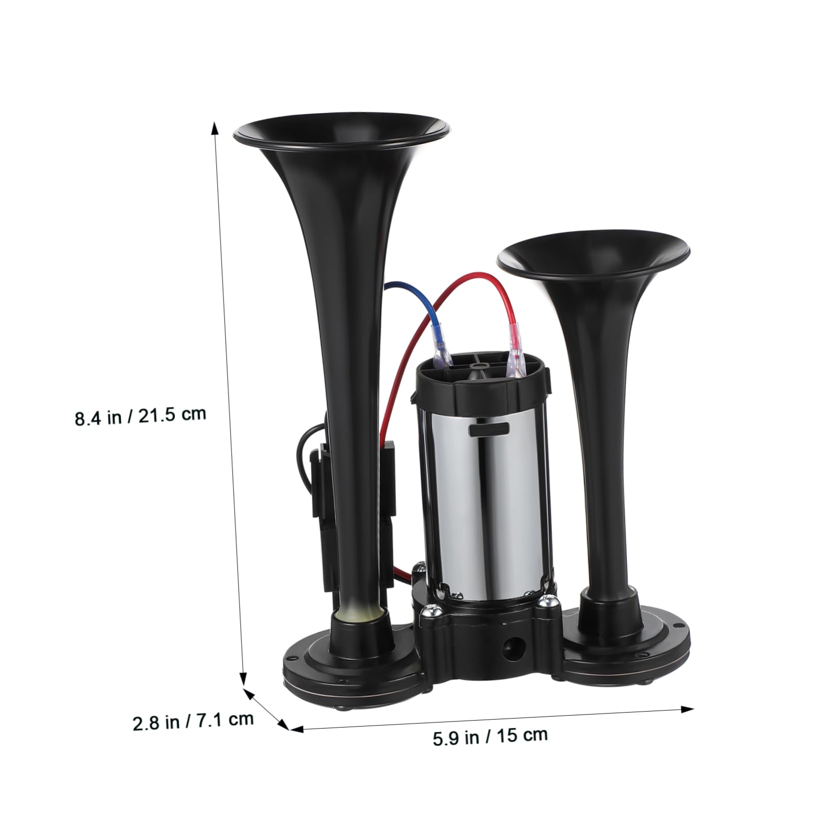GLEAVI Bocina de Aire Eléctrica para Camión y Coche, Metal Negro, Sonido Fuerte, Instalación Fácil, Compatibilidad