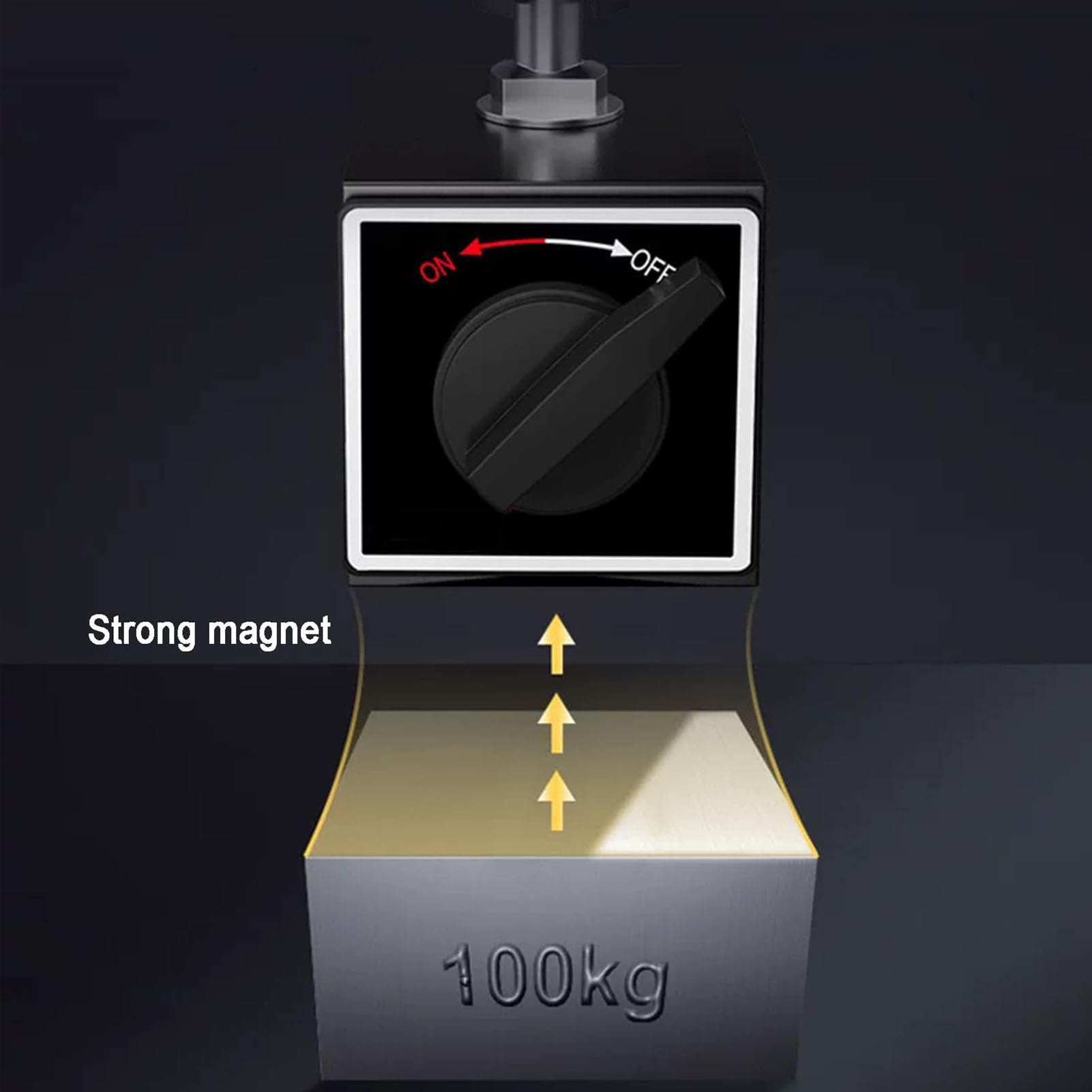 Magnetyczny uchwyt wskaźnika bazowego z elastycznym ramieniem 360°, siła magnetyczna 30-100 kg, pasuje do otworu 8 mm i jaskółczy ogon dla precyzyjnego pomiaru i inspekcji