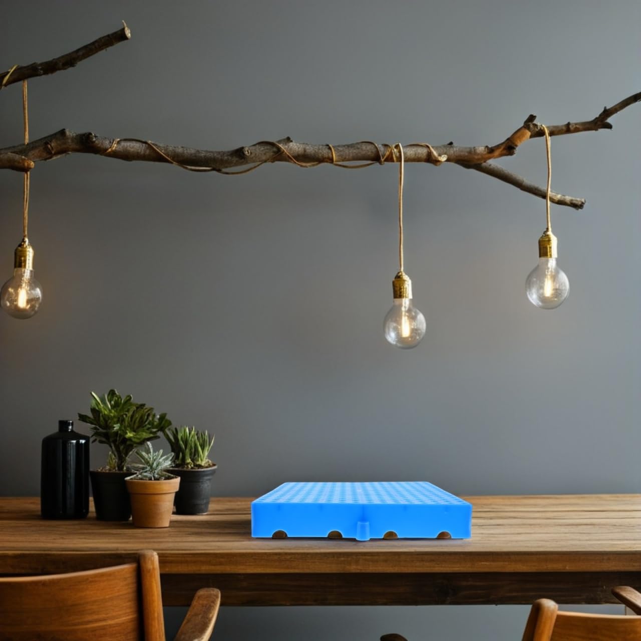 Lot de 2 palettes emboîtables en plastique avec grille ventilée - Entretien facile - Idéal pour le garage et la cuisine - Réduction de la poussière