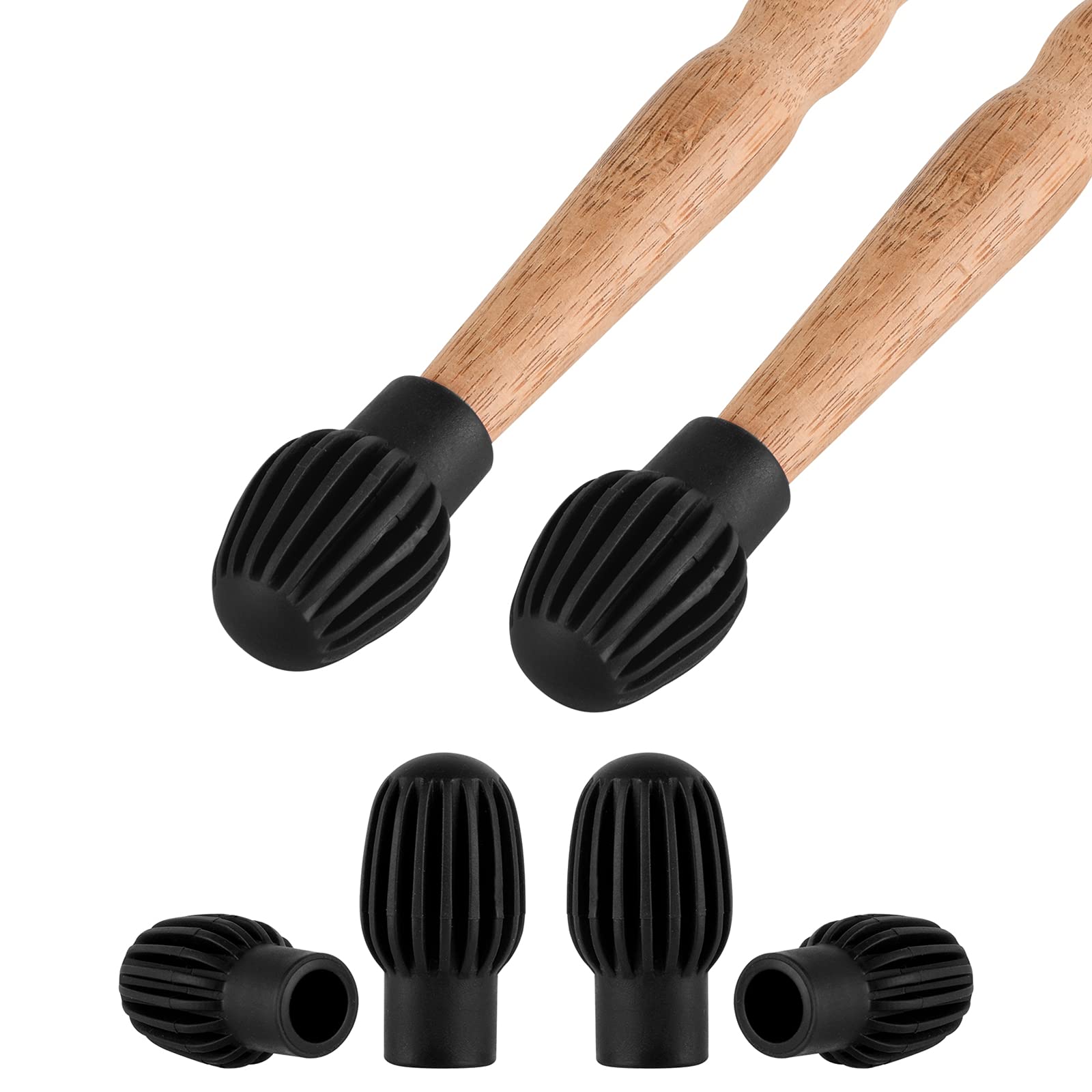 RuiJOTWAT 6 Pieces Drum Mute Drum Dampener Silicone Drumstick Silent Practice Tips