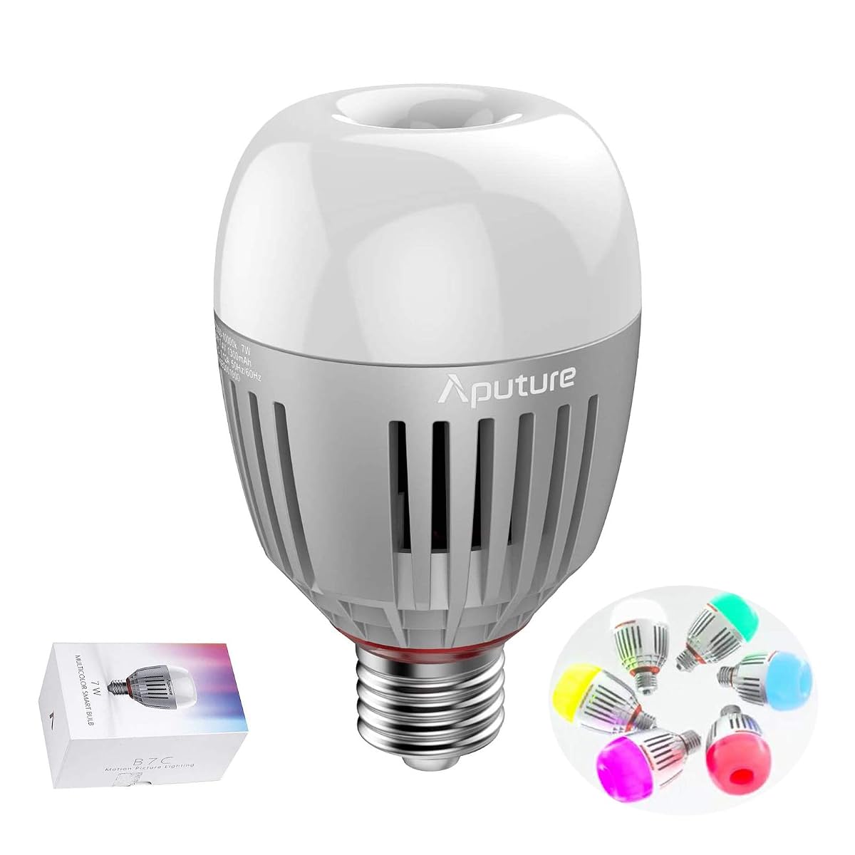 Aputure Accent B7c LED Smart Bulb 7W RGBWW,2000k-10000k Bi Color,CCT/HSI/FX