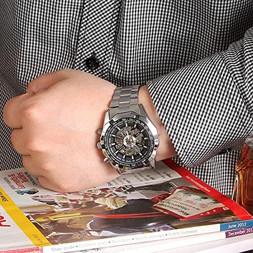 Miniatura 6 de FORSINING Reloj de pulsera automático impermeable para hombre con pulsera de acero inoxidable