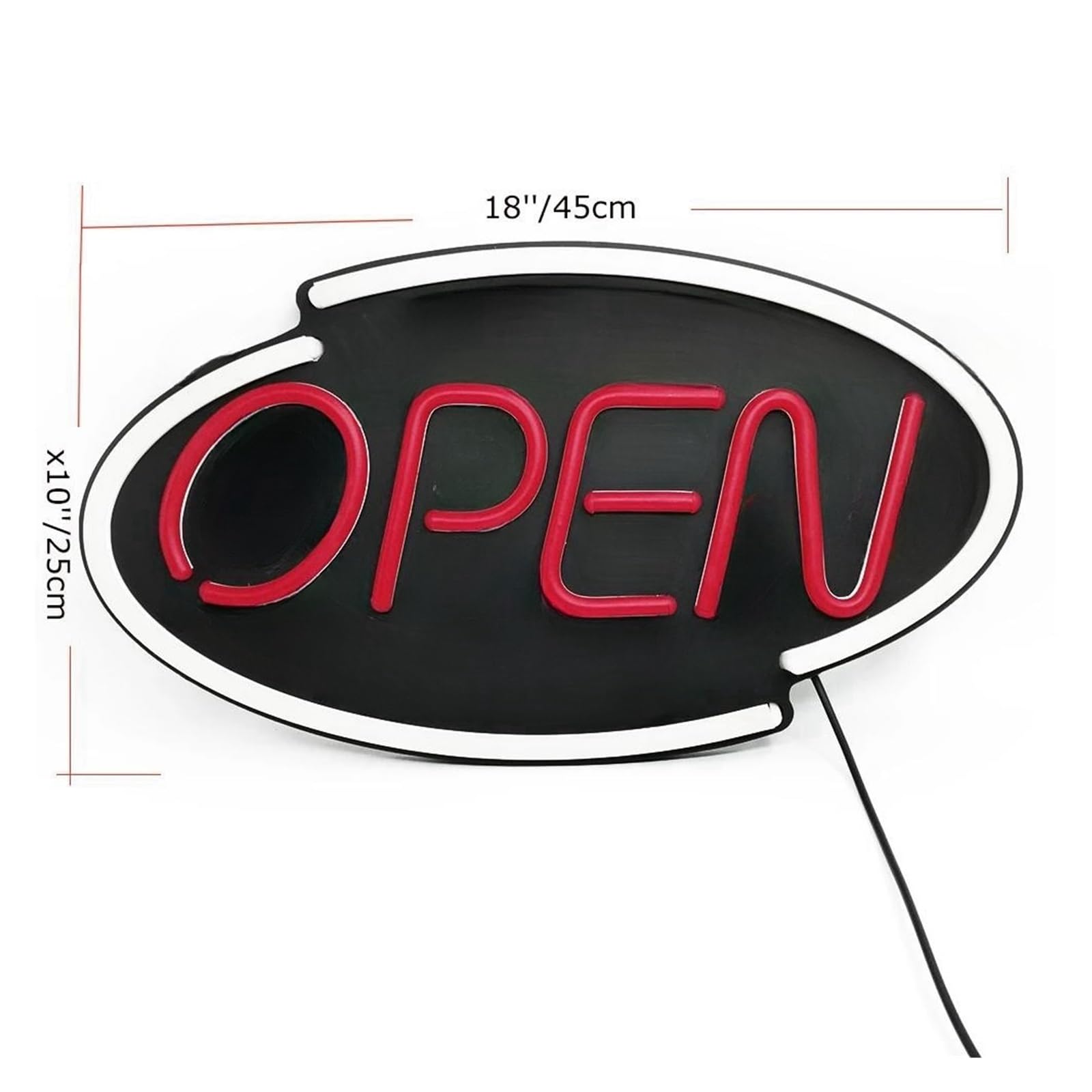für Neon-Partylichter OPEN für Neonlichtschilder für mit für USB-Stromversorgung, einstellbare Helligkeit, Willkommensschild-Buchstabe für Neonlichter, geeignet 25 cm x 45(Grün)