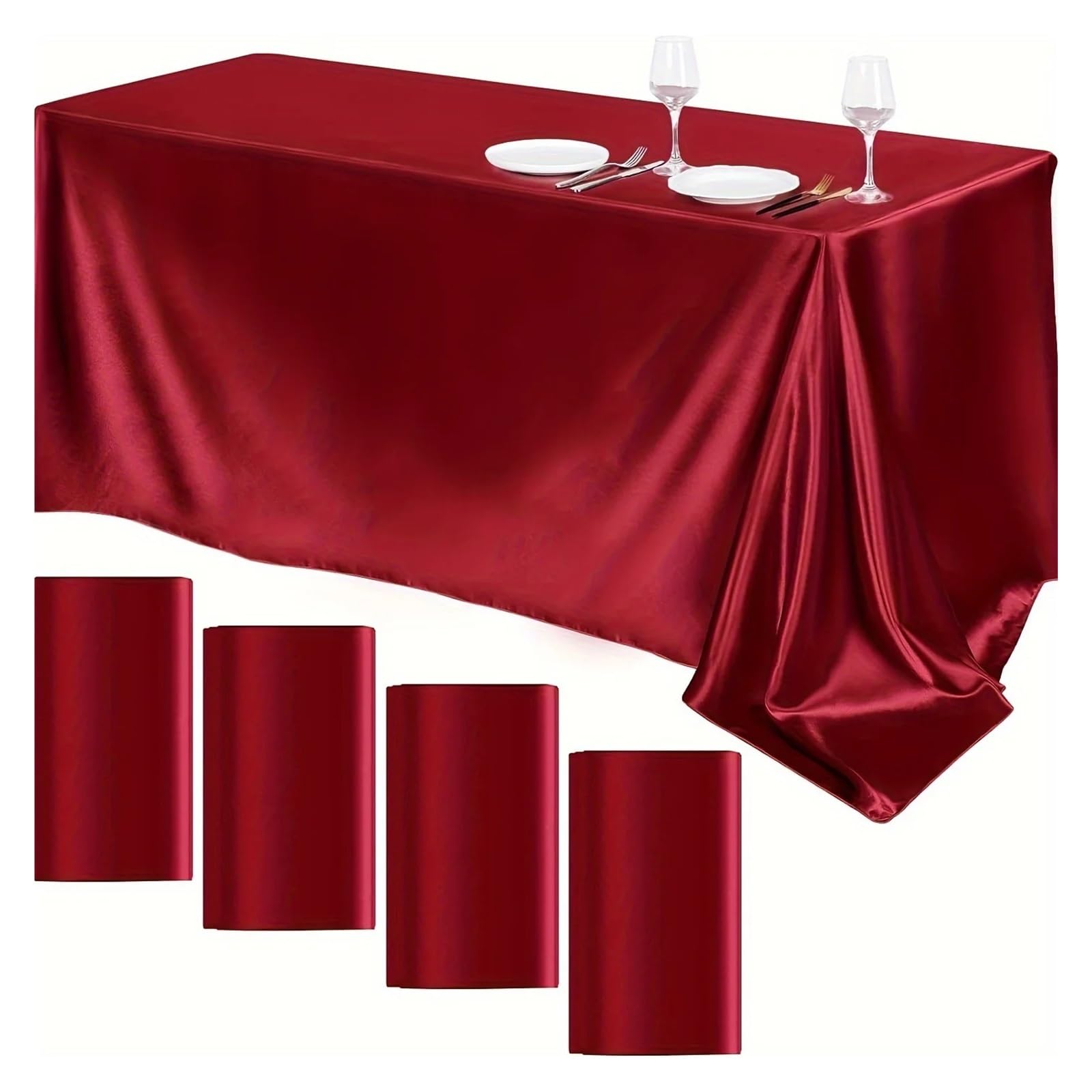 MDSIOKHJ Satin Table Cloth Solid Color Rectangular Tablecloth for Banquets