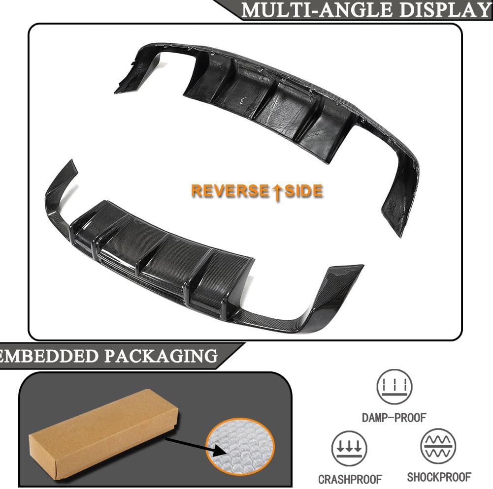MCARCAR KIT S3 Carbon Fiber Rear Diffuser fits for Audi A3 Sline S3 Sedan 2014 2015 2016 Lower Bumper Lip Spoiler Body Kit Factory Outlet(Not for Base Model)