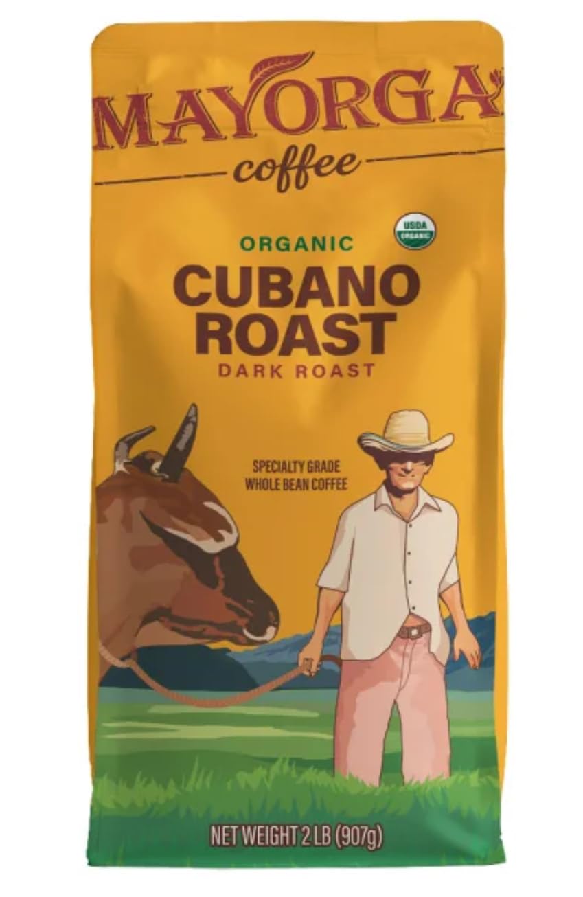 Café Cubano Style Dark Roast Coffee Beans – 2 lb Bags (2-Pack) | 100% Arabica, Organic, Smooth & Bold Flavor
