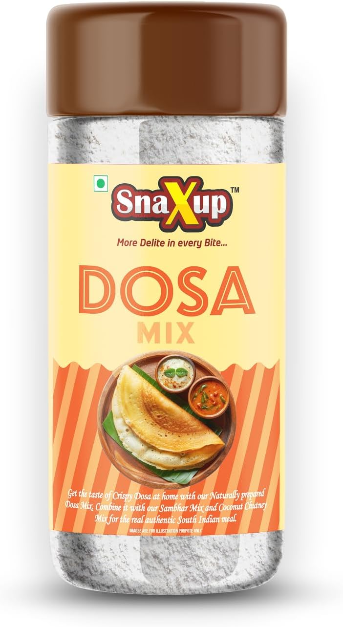 Snaxup Plain Dosa Mix - Breakfast Mix | Quick Breakfast | Instant Ready to Cook Mix | Ready-To-Make South Indian Breakfast (500g)