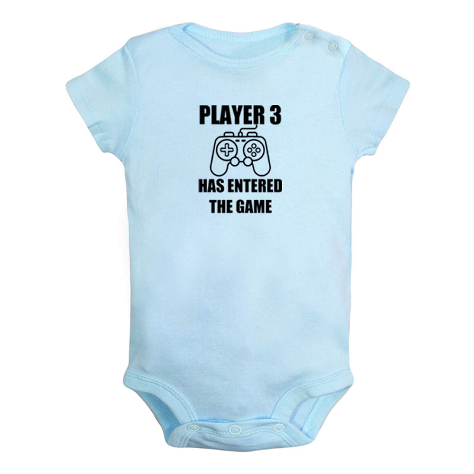 Idzn Unisex Newborn Blue Player 3 Has Entered The Game Funny Rompers, Newborn Baby Bodysuits, Infant Jumpsuits, Baby Novelty Outfits