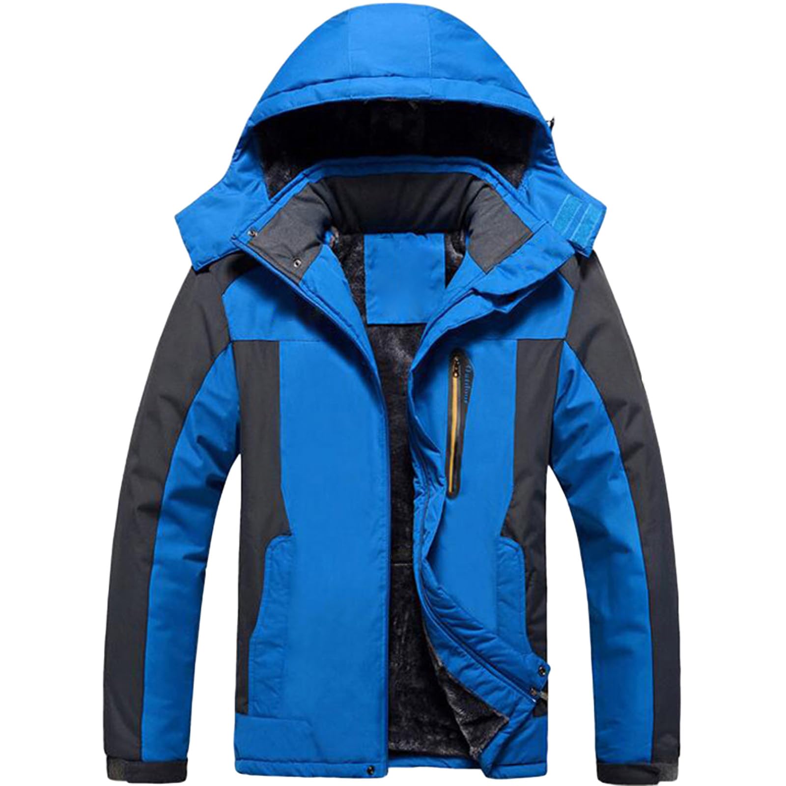 SOOUICKER Warme Winterjacke Herren Gefüttert Softshelljacke Wasserdicht Winter Skijacke Warm Outdoor Jacken Fleece Fleecejacke mit Kapuze Winddicht Softshell Funktionsjacke
