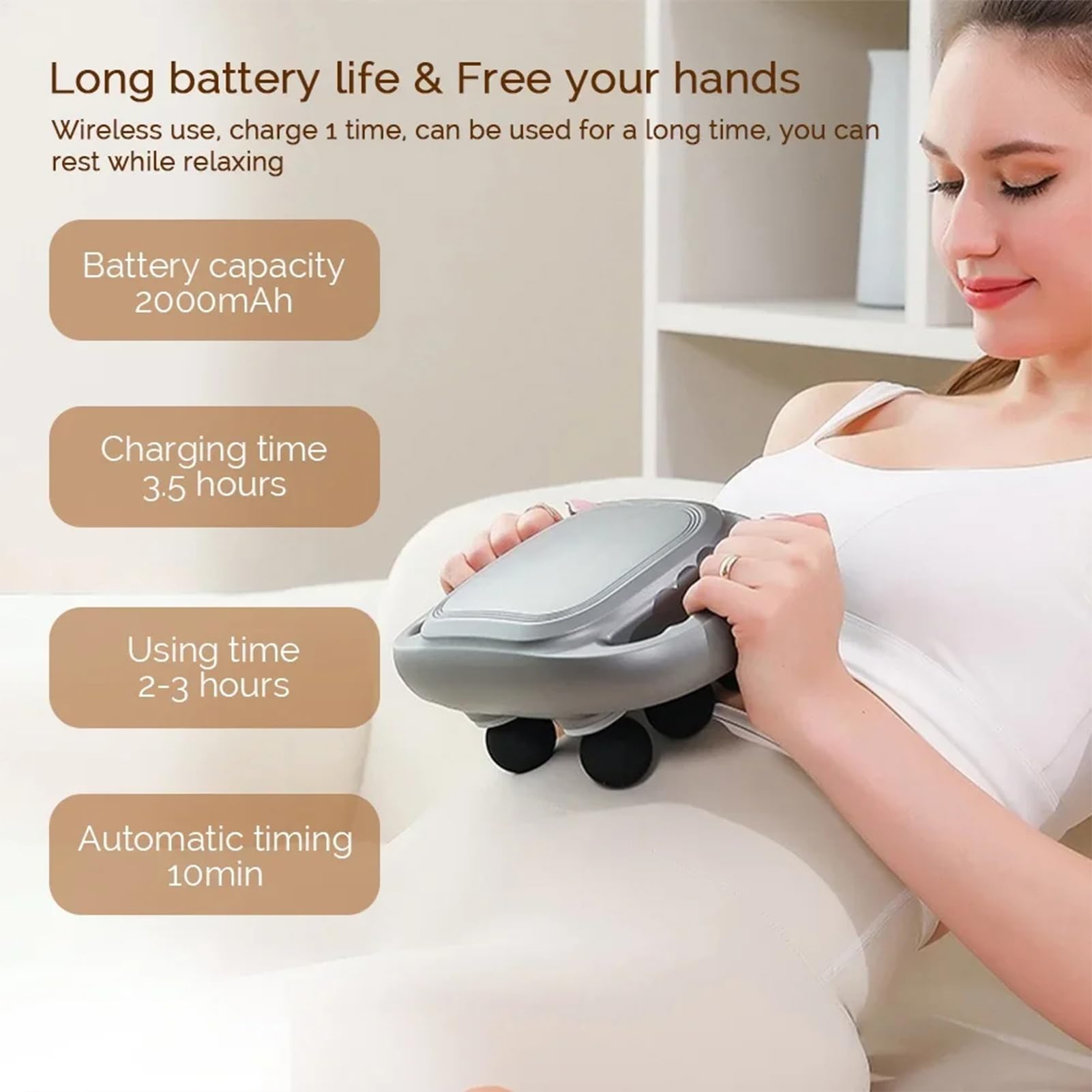 Handmassagegerät, Handmassagegerät Mit Handgriff, Massagegerät Mit 6 | Köpfen | Kompaktes, Sportmassagegerät Für Sportler, LED-Anzeige, Professionale 9 Knoten
