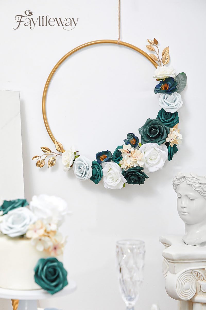 Artificial Flowers, 2PCS Silk Fake Flowers for DIY Wedding Bridal Bouquets Faux Floral Arrangements for Party Cake Table Centerpieces Home Decor Indoor Outdoor