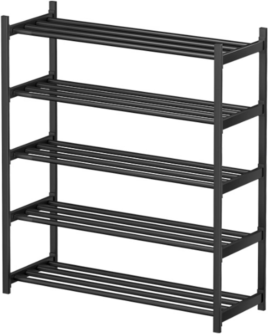 cradling 5 Tier Stackable Shoe Rack Stainless Steel Shoe Shelf Storage Organizer Large Capacity