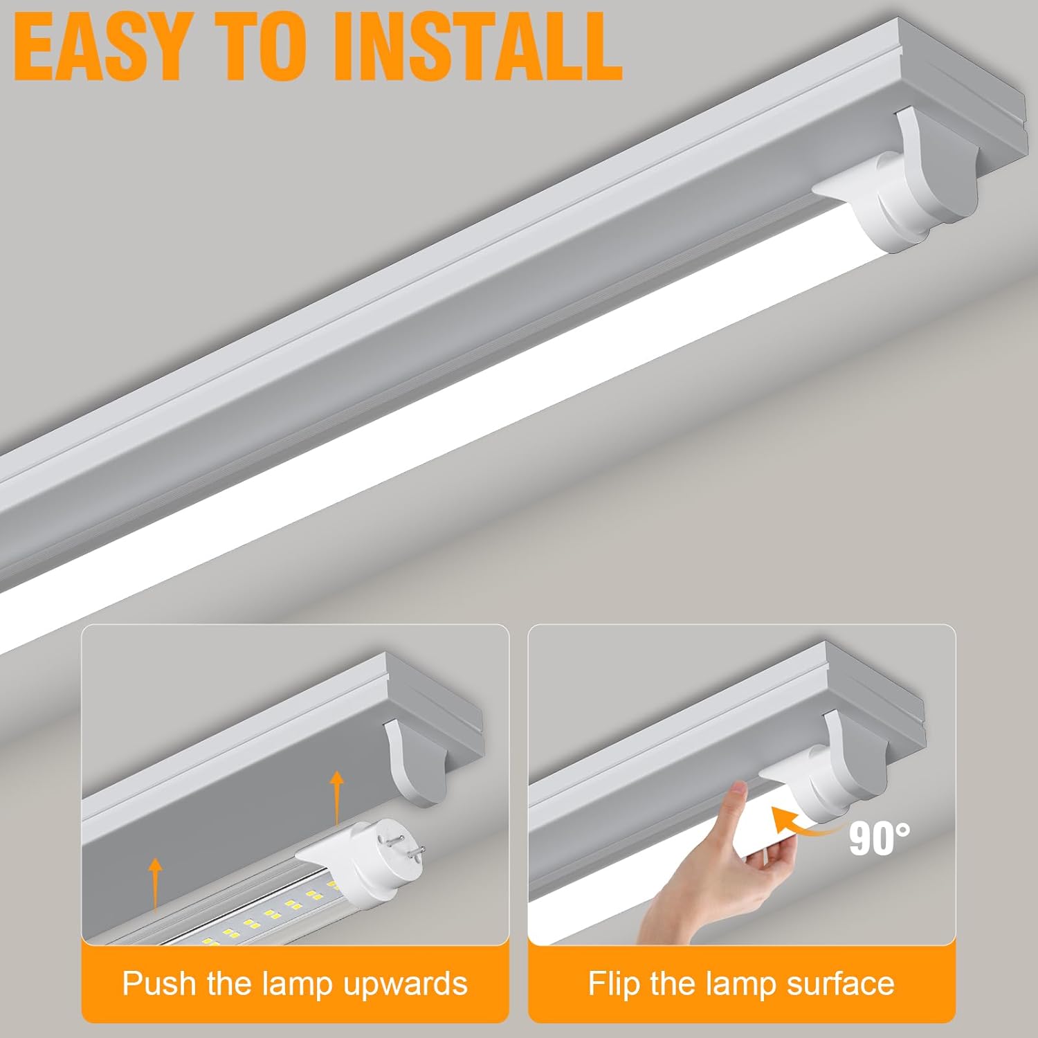ONLYLUX 50 Pack T8 Bulbs 4 Foot 6500K Daylight, 5000Lumens, 36W, 4ft Led Bulbs Ballast Bypass Type B Dual-End Powered, 4ft Led Tubes Replacement F32T8 F32T12 Fluorescent Tube