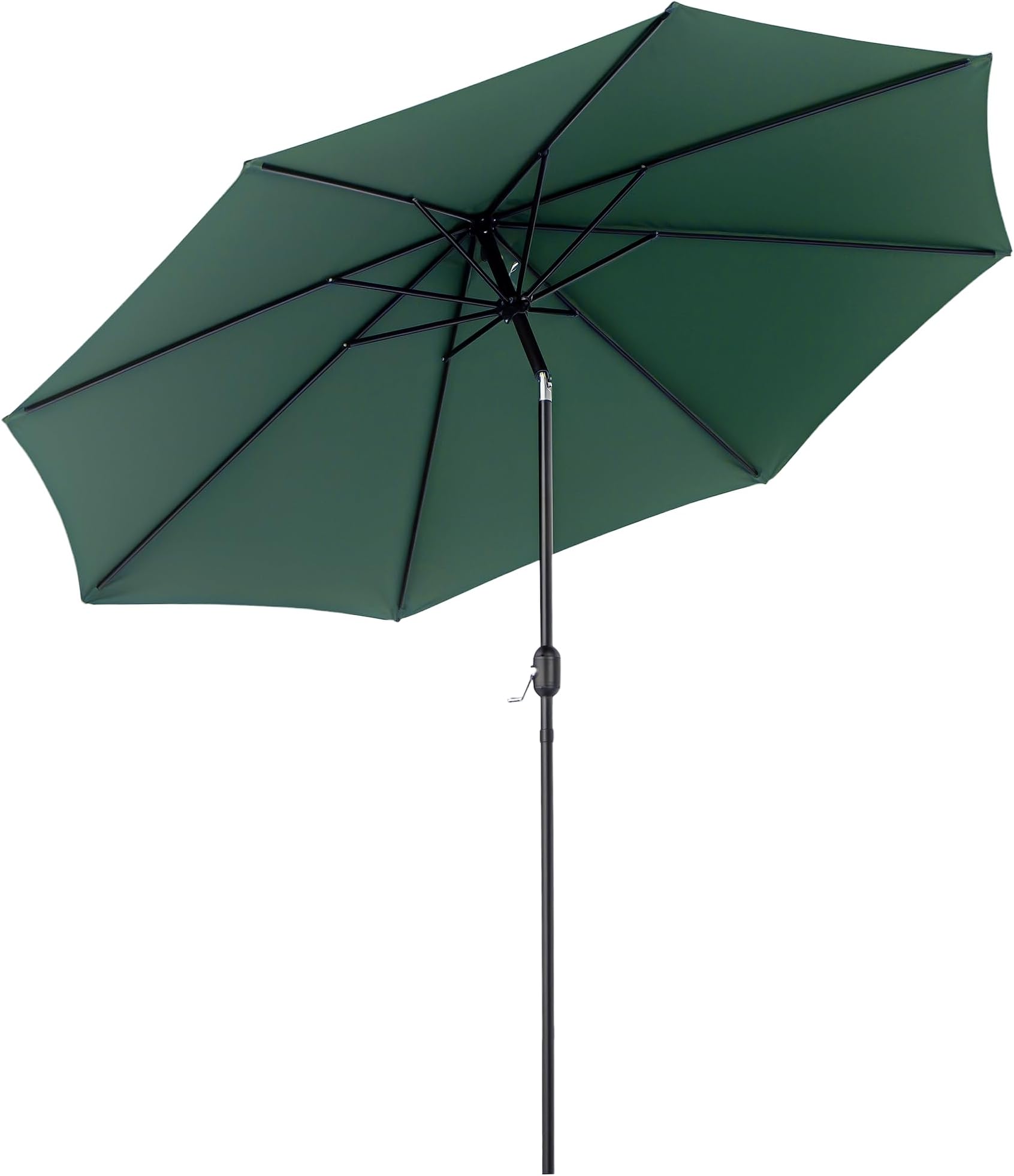 Ombrellone Decentrato Outsunny Con Manovella | 295x260 Cm | 8 Stecche | Base A Croce Inclusa | Tessuto Poliestere 180g/m² Anti-UV | Telaio Acciaio Per Giardino E Terrazzo