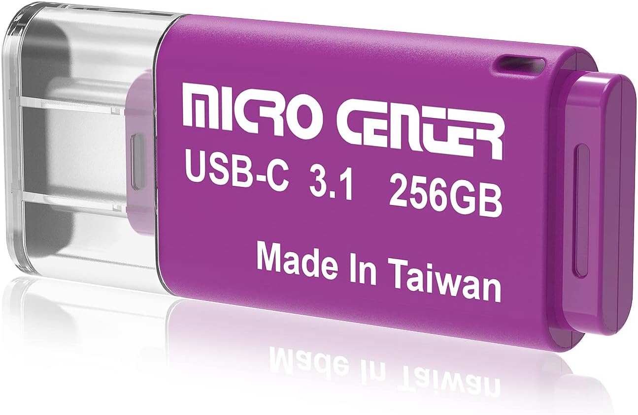 INLAND Micro Center Super Speed 256GB Type-C USB 3.0/USB 3.1 Gen 1 Mini Flash Drive Memory Stick Thumb Drive (Single Pack)