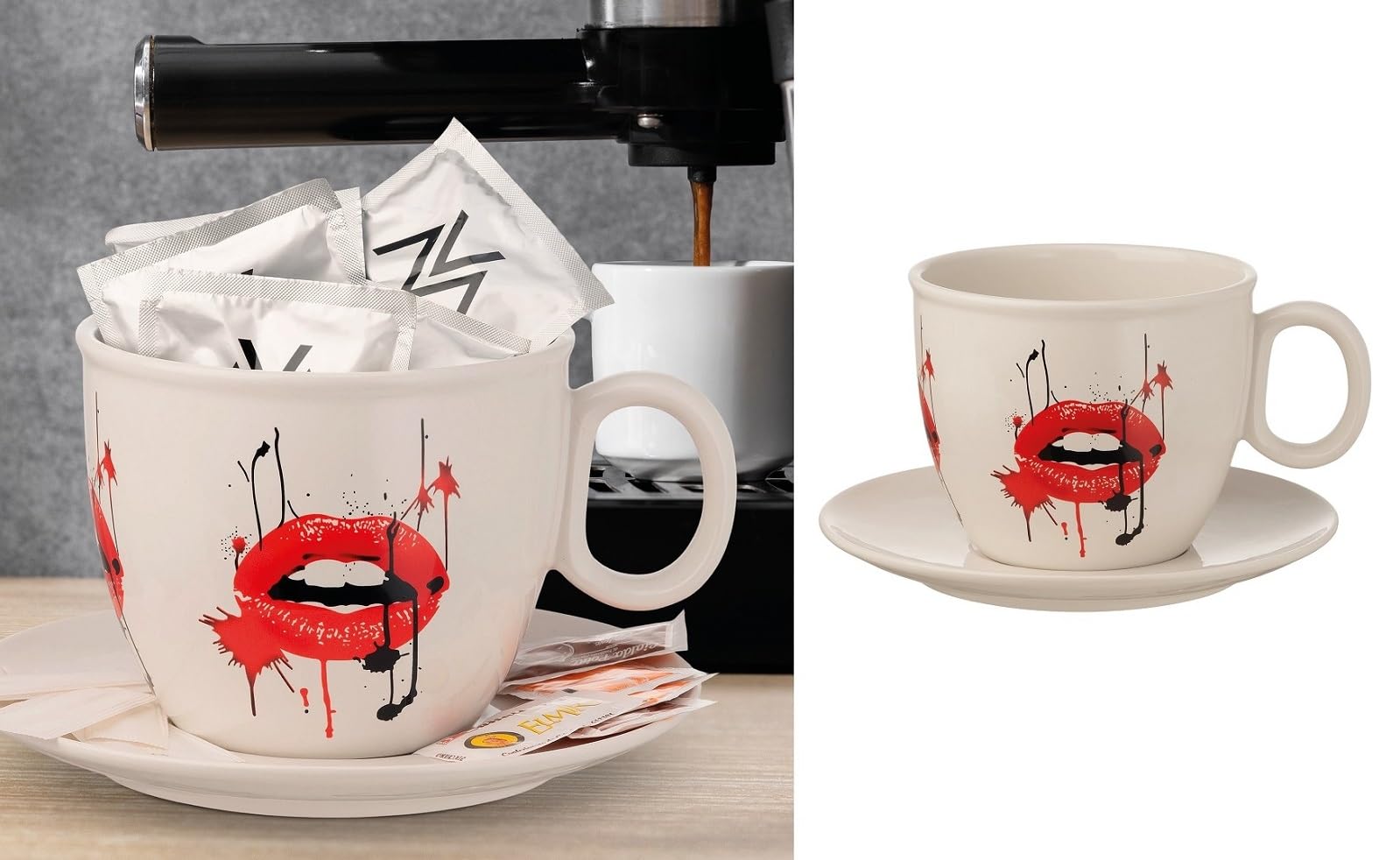 Tasse porte-dosettes moderne lips pour décorer votre plan de travail de cuisine