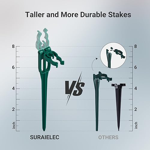 Miniatura 4 de SURAIELEC Luces de camino de Navidad C9, luz de Navidad para exteriores de 25 pies con 25 estacas, 25 bombillas LED multicolores, cadena de luces