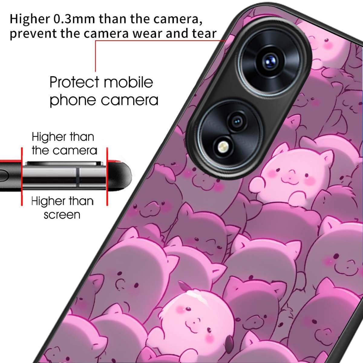 GOKEN Cover per Oppo A78 5G, Custodia in Silicone TPU Morbido con Vetro Temperato sul Retro, Design di Motivi Eleganti, Case Antiurto e Bumpe -118