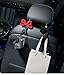 Lagnlnaoy Car Headrest Hook with Decorative Bows, Rear Seat Storage Hanger, Black and Red Gifts for Ladies and Mothers