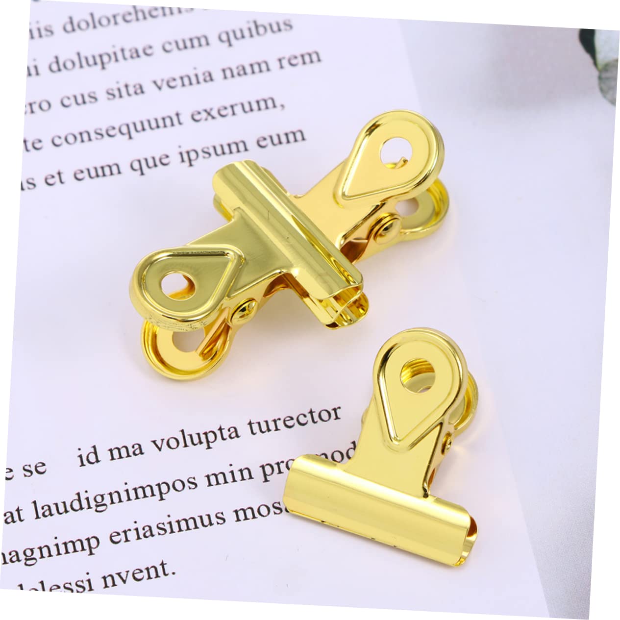 STOBOK 30pezzi Clip Metallo Placcato Per Carta Fermagli Per Documenti Rame Con Cerniera Dorato Per Ufficio e Casa