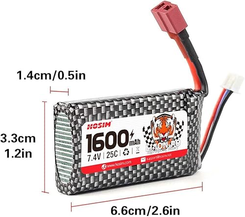 Miniatura 4 de Hosim 1:10 Escala RC Coches Reemplazo 1600mAh Li-Po Batería Recargable 9125 S920 Truggy Alta Velocidad RC Truck Accesorios Suministros