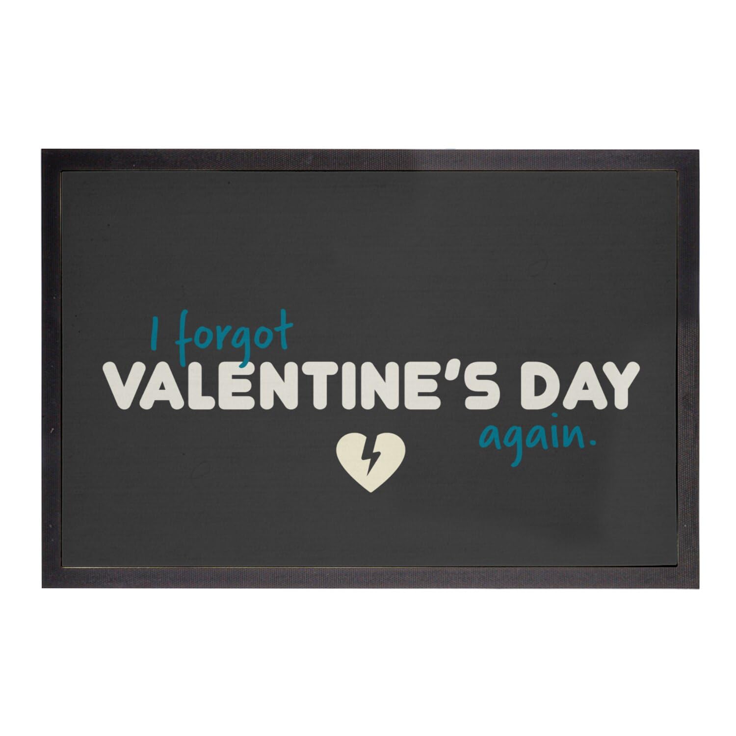 Paillasson noir tapis entrée original couple Saint Valentin 60x40cm
