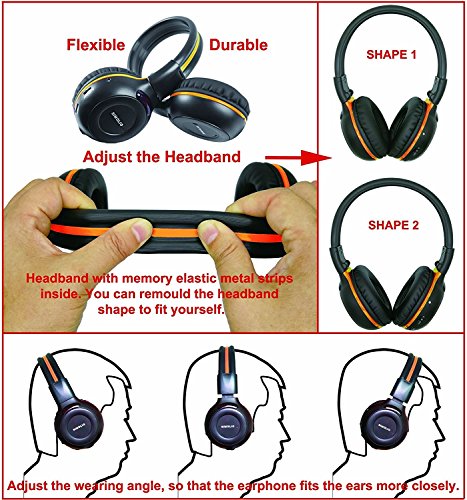 Simolio 4 Pack Of Vehicle Ir Headphones, Wireless Car Headphones Durable And Flexible For Kids, Wireless Infrared Headphones With Aux Cable, 2 Channel Dvd Headphone Not Work On 2017+ Gm's Or Pacifica #TOP4