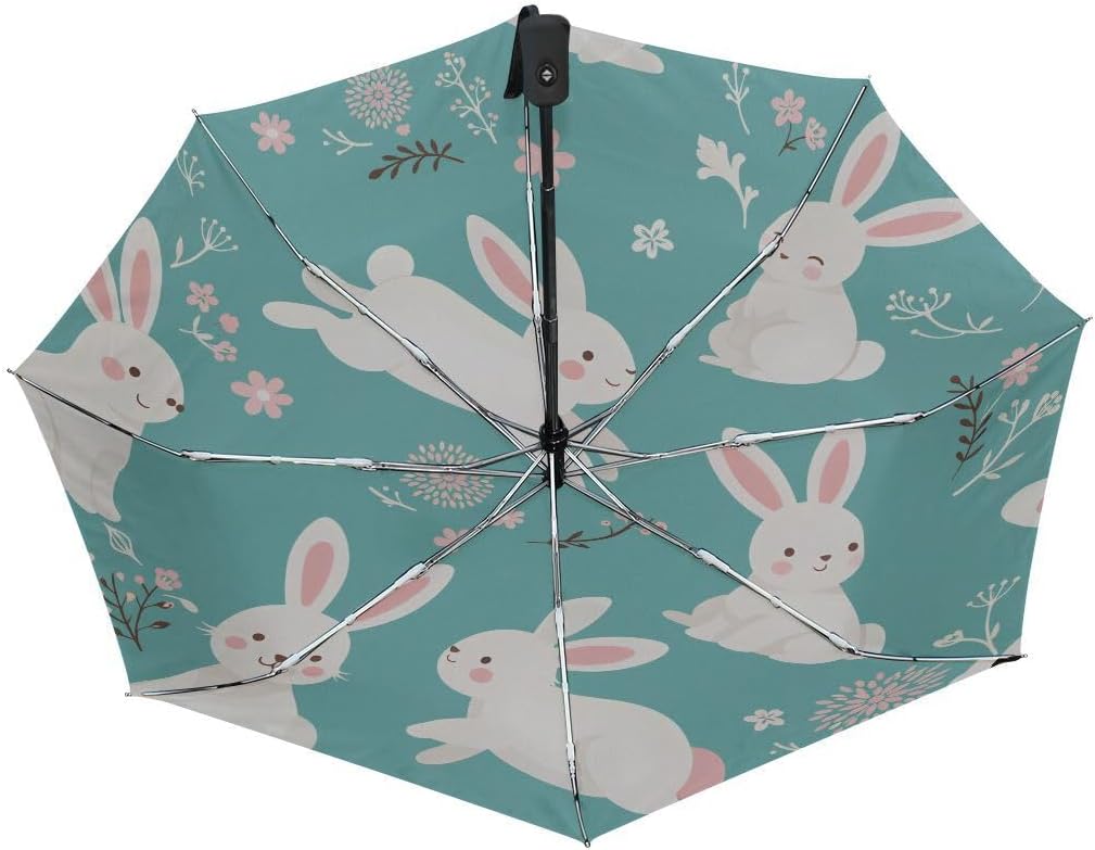 FORMRS Zebra Stripe Umbrella, Auto Open Umbrella Compact Folding Sun Rain Protection, Windproof for Kids Women Men