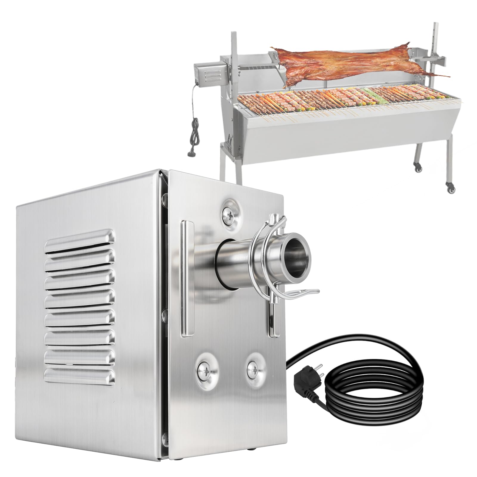 YJINGRUI 45W Grillmotor für Grillspieß, 150-200kg hohes Drehmoment, Grillmotoren, Grillspiess Motor für Hähnchen, Rind und Spanferkel – Ideal für Grillfeste, Camping & Feiern | 150-200kg hohes Drehmoment; 45W Hochleistung