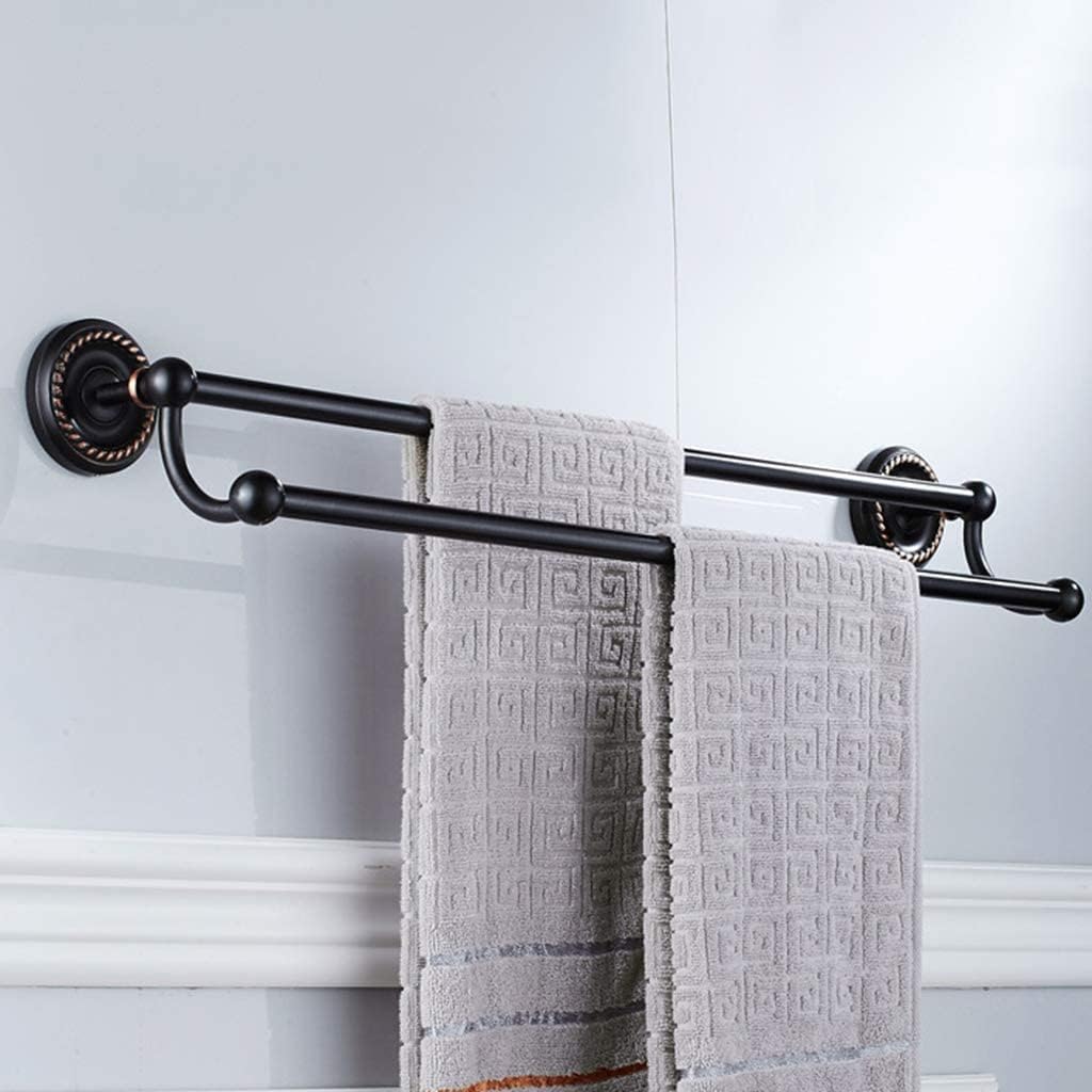 Towel Rails Retro Bars, Metal Double Pole Bathroom Brass Racks Hanging Decoration Hardware Accessories Holder