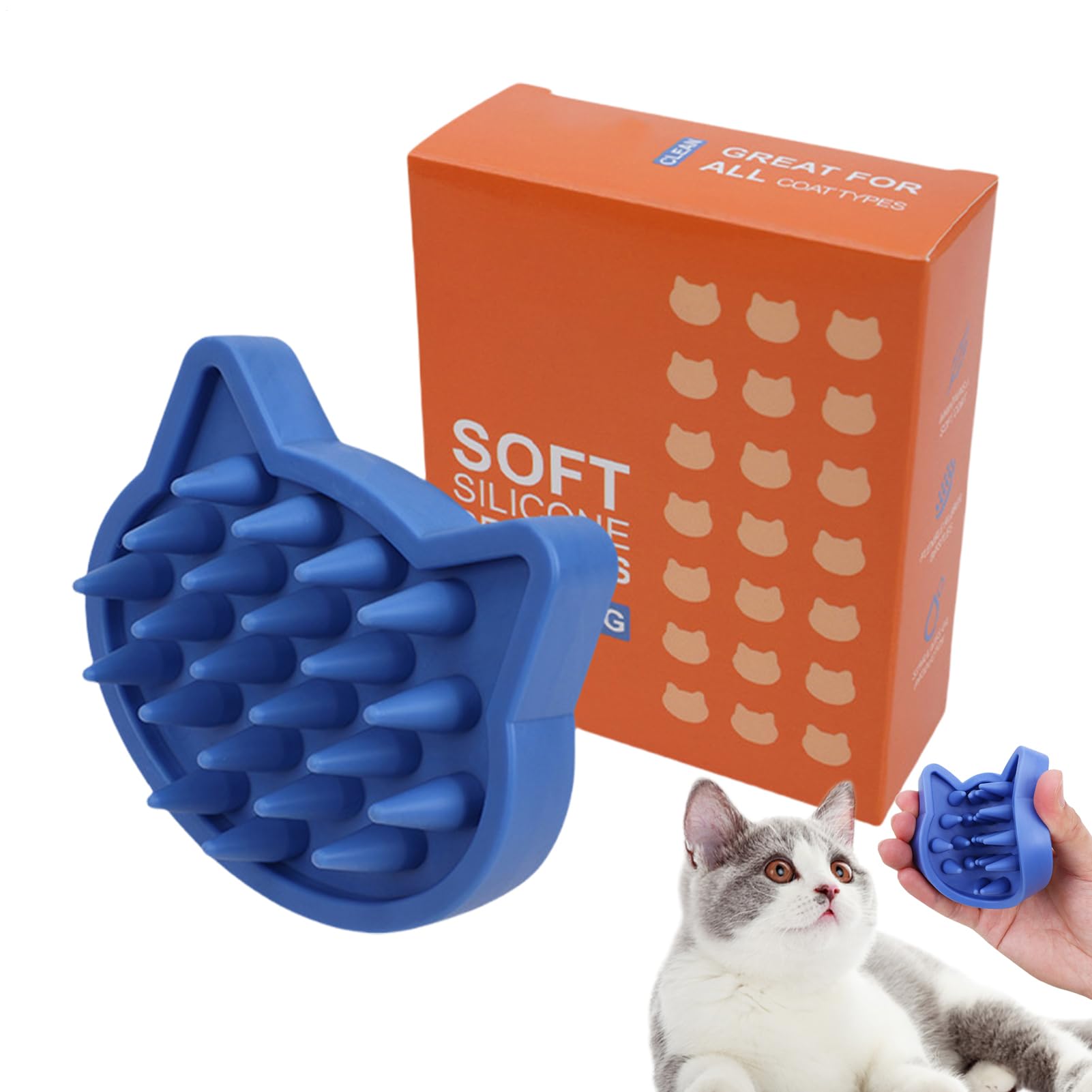 Spazzola Shampoo Per Cani Manico Ergonomico, Risparmio Di Spazio, | Scrubber Da Bagno Per Cani Stregghia, Cardatore, Taglia Media, Grande, Gatto, Pelo Corto E Lungo