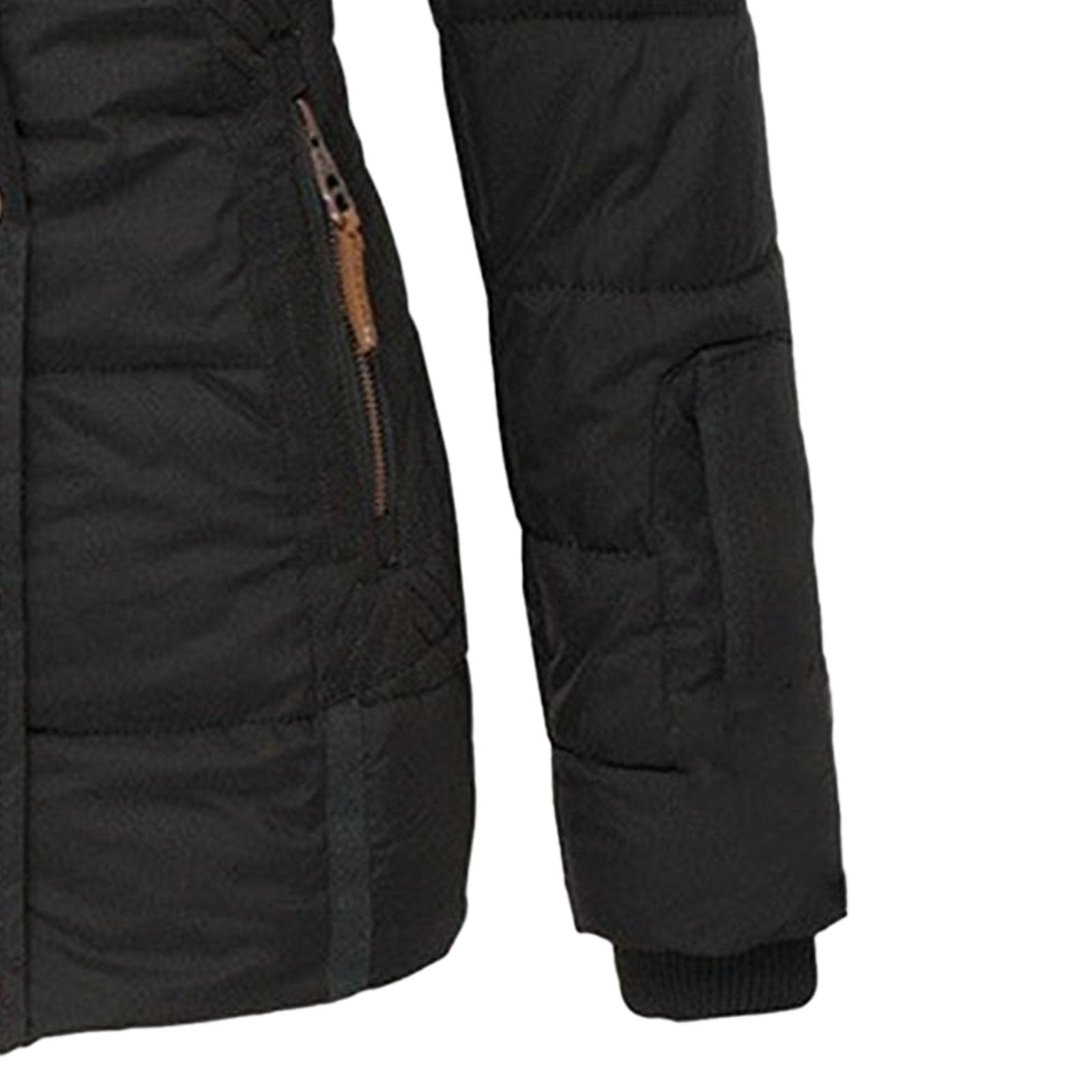 Chaqueta acolchada cálida de invierno para mujer, abrigo de piel sintética con capucha, ligera, acolchada, ropa de abrigo, chaqueta gruesa y cálida