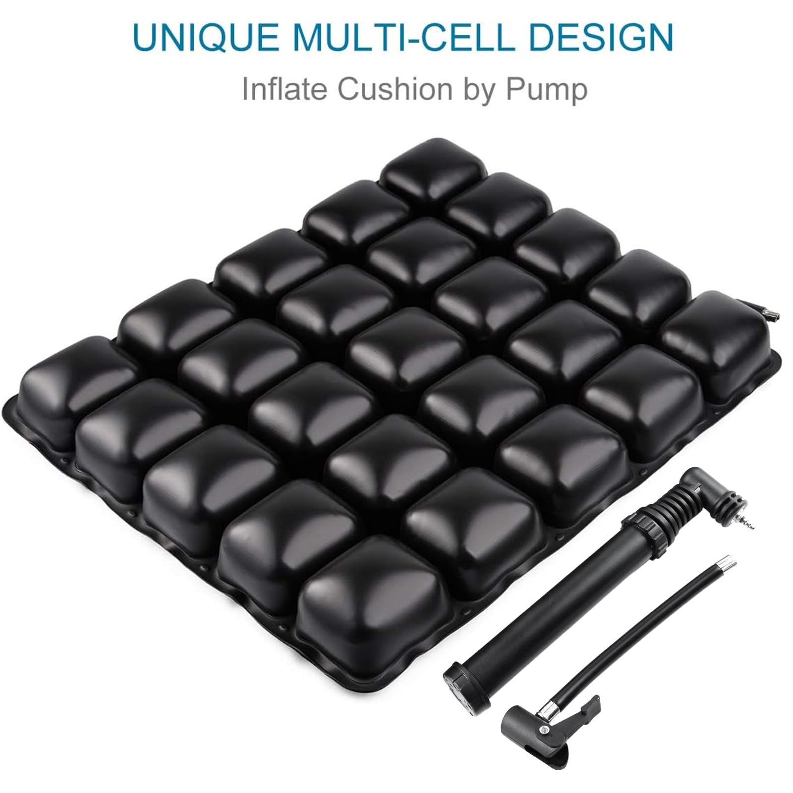 Sitzkissen für Autositz, Großes LKW-Sitzkissen Ergonomisches Comfort Sitzauflage Air Stuhlkissen zur Steißbein-Entlastung 45 x 40 cm 1 Stück